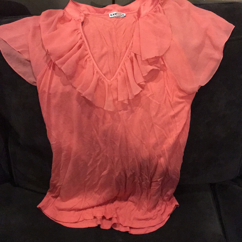 Pink flutter sleeve tee